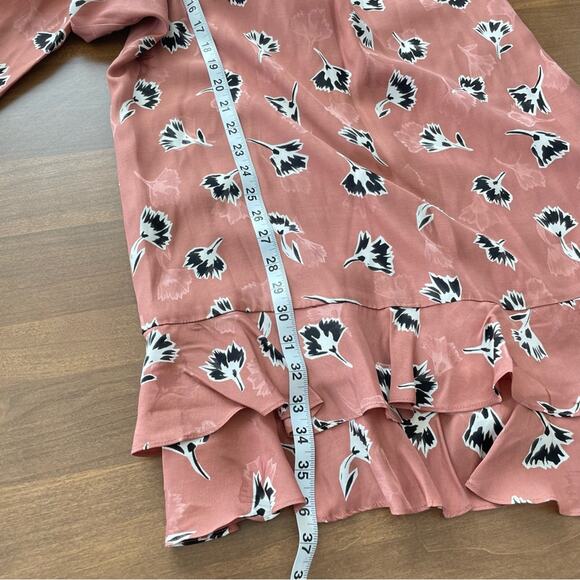 Rebecca Taylor | Women’s Silk Ikat Paintbrush Ruffle Dress High Neck Tie Flowy 8 - Picture 10 of 11